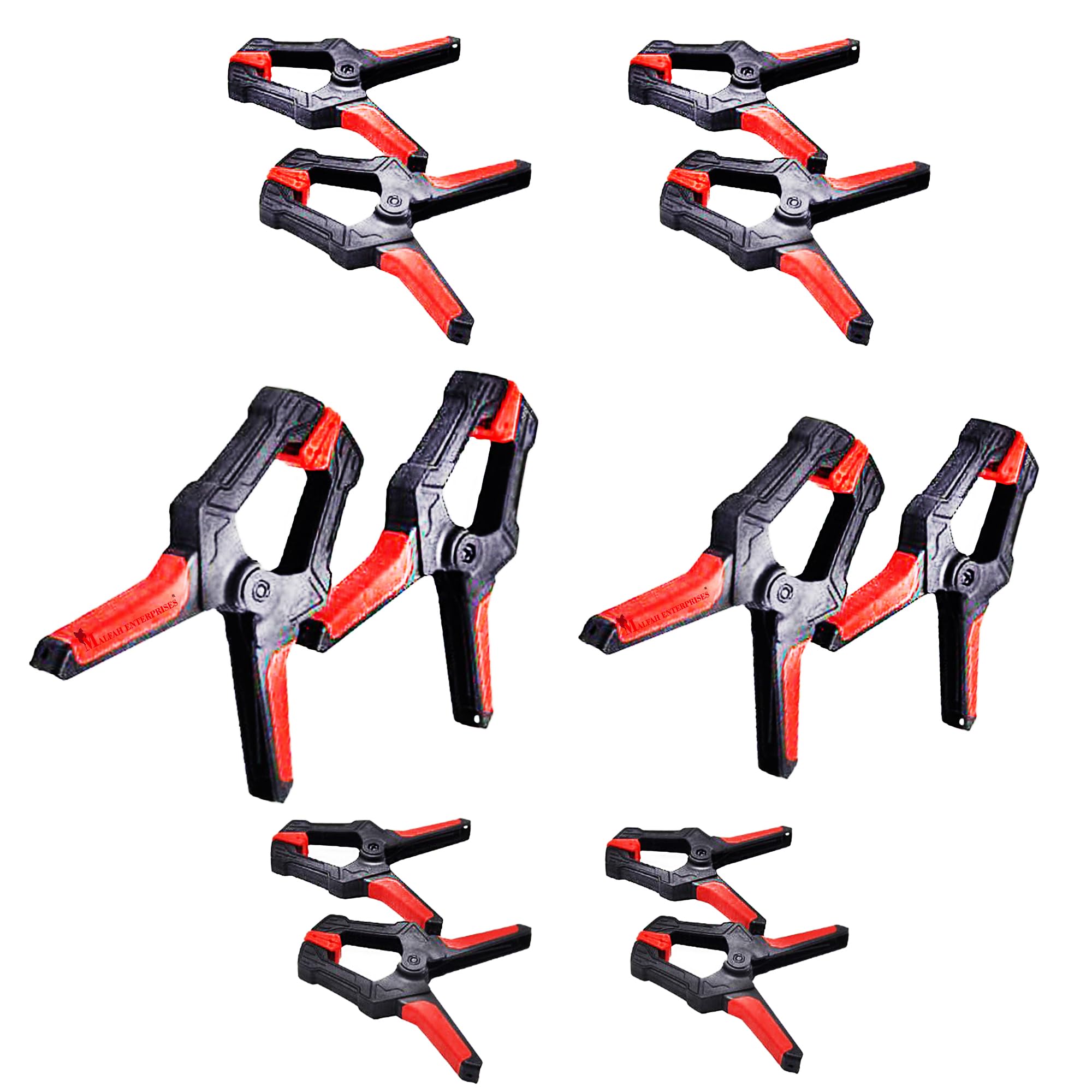 Malfah Spring Clamp Set Nylon Plastic Clips with Flexible Jaw Pads