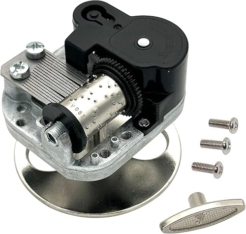 Pursuestar Caja de música con mecanismo musical YunSheng de cuerda giratoria de centro plateado con llave redonda para castillo HowlMoving