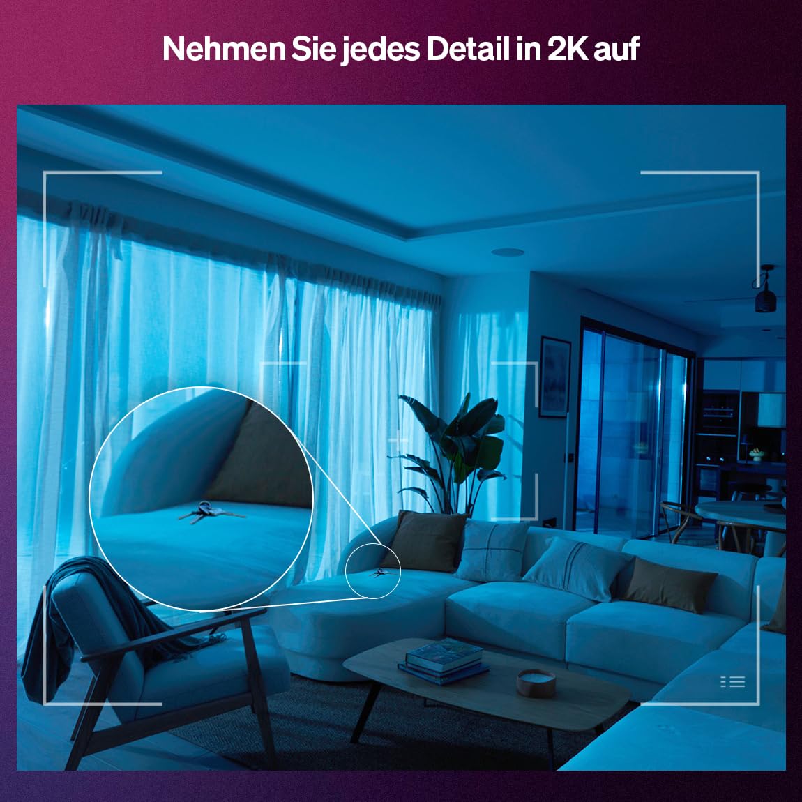 Philips Hue Secure Desktop-Überwachungskamera, Außenkamera mit 2K-Videoauflösung, Videoüberwachung mit Sofortbenachrichtigungen, Zwei-Wege-Audio, Integration Lichtern, Schwarz