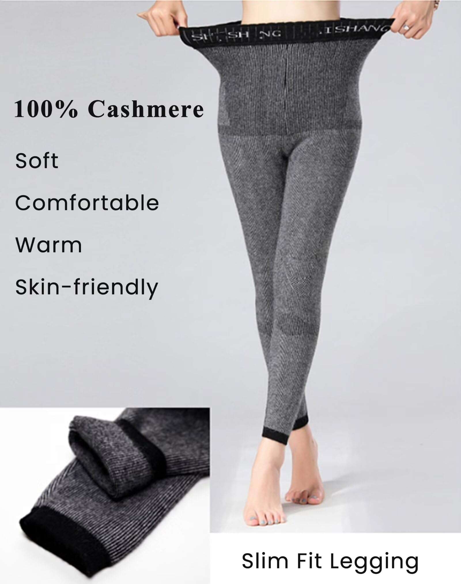 HNVAVQ Intimo Termico da Donna,Leggings 100% Cashmere, Pantaloni Termici,Collant Caldi