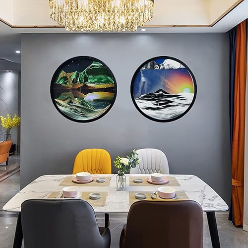 Miniatura 3 de Decoración artística de arena en movimiento de 17.3 pulgadas, rotación de 360, escultura de pared 3D, kits de arte de arena para niños, pintura de