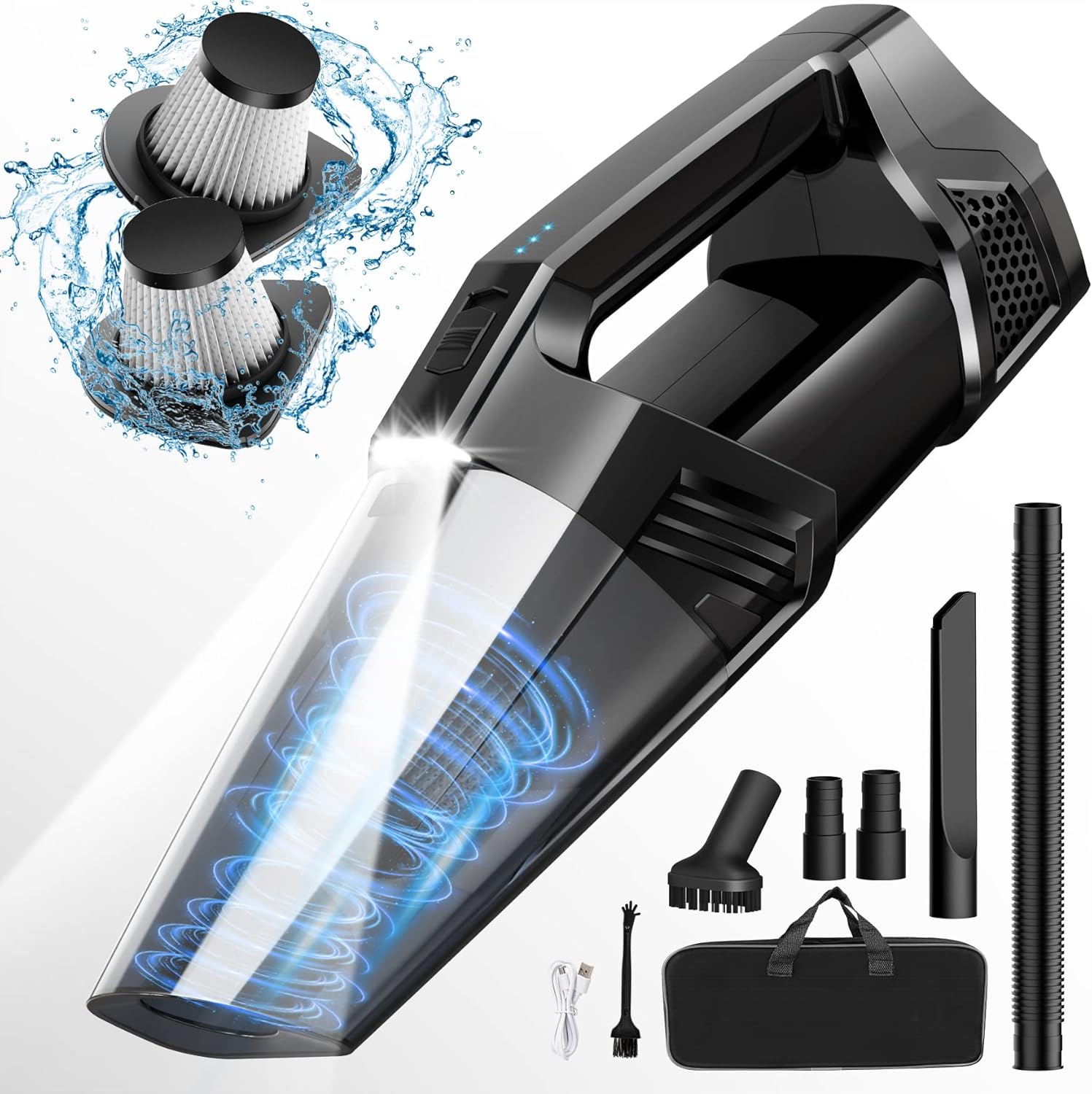 Handheld Vacuum Cordless Car Vacuum Portable with LED Light