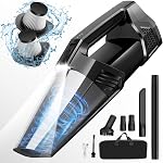 Aspirateur portatif sans fil avec sac de rangement pour le bureau de la maison de voiture, noir