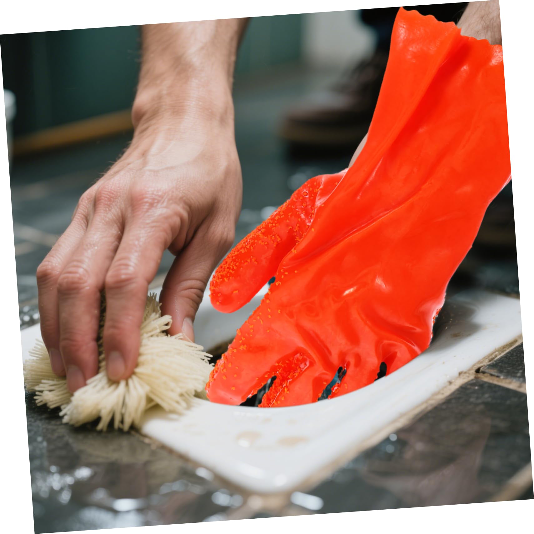 Guantes de Limpieza de Tuberías Impermeables y Resistentes, 6 Pares