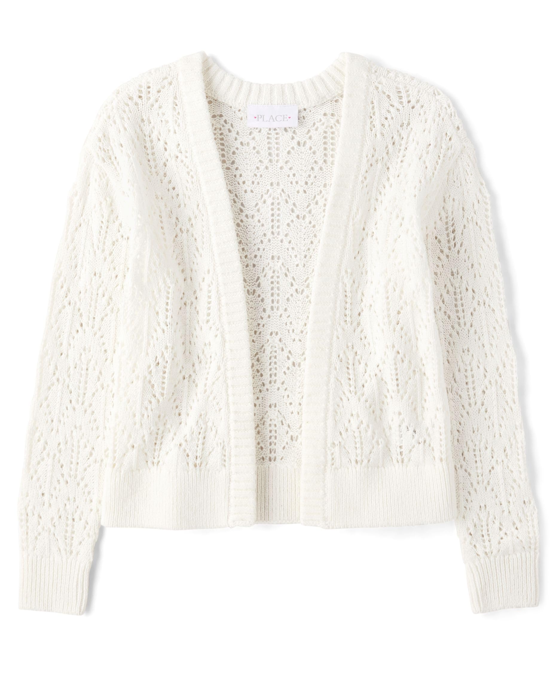 The Children's Place Girls' Long Sleeve Open Front Knit Cardigan