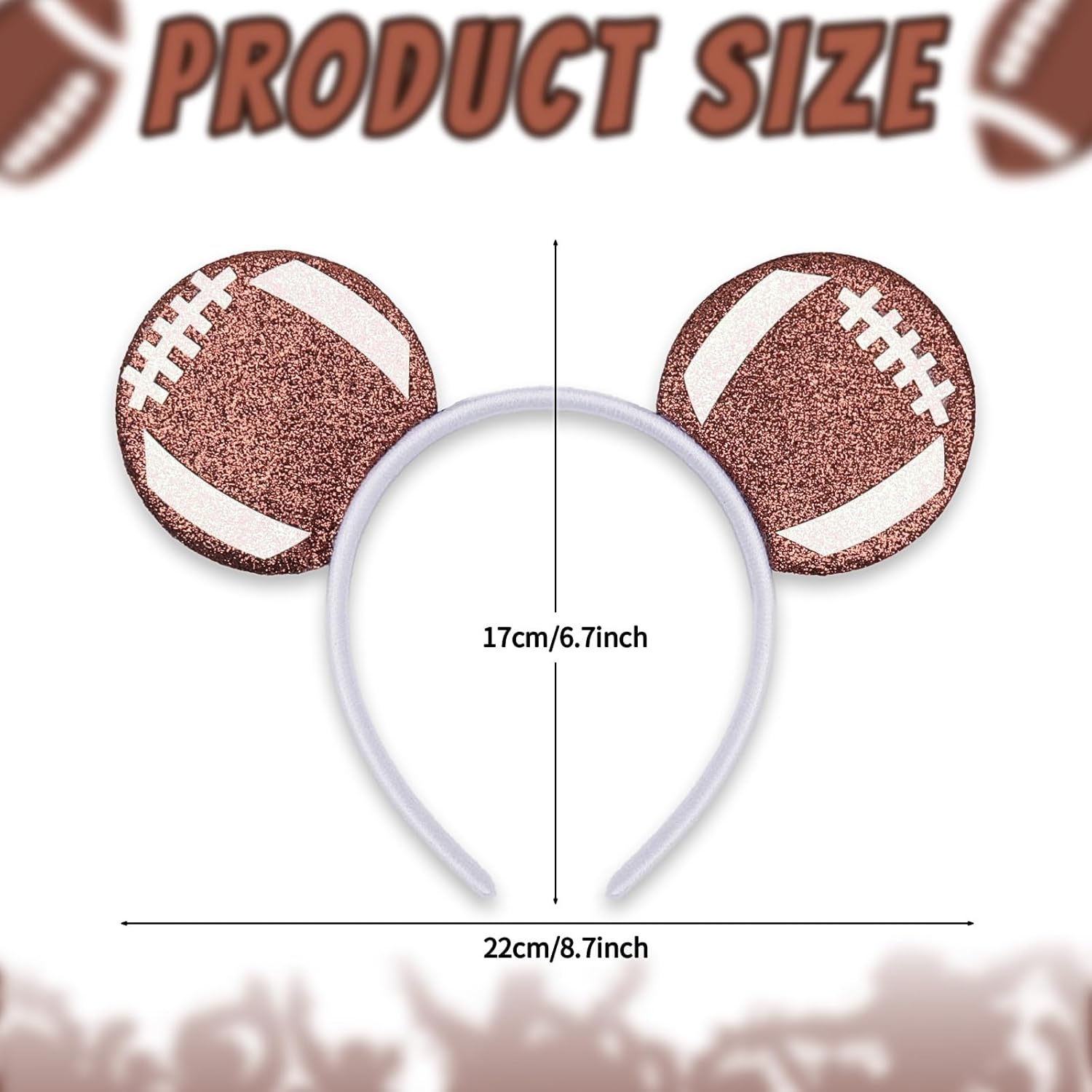 Game Day Fans Headbands for Women&Men, Glitter Ball Sports Hairbands, Sports Themed Hair Accessory, Team Party Favor - Image 2