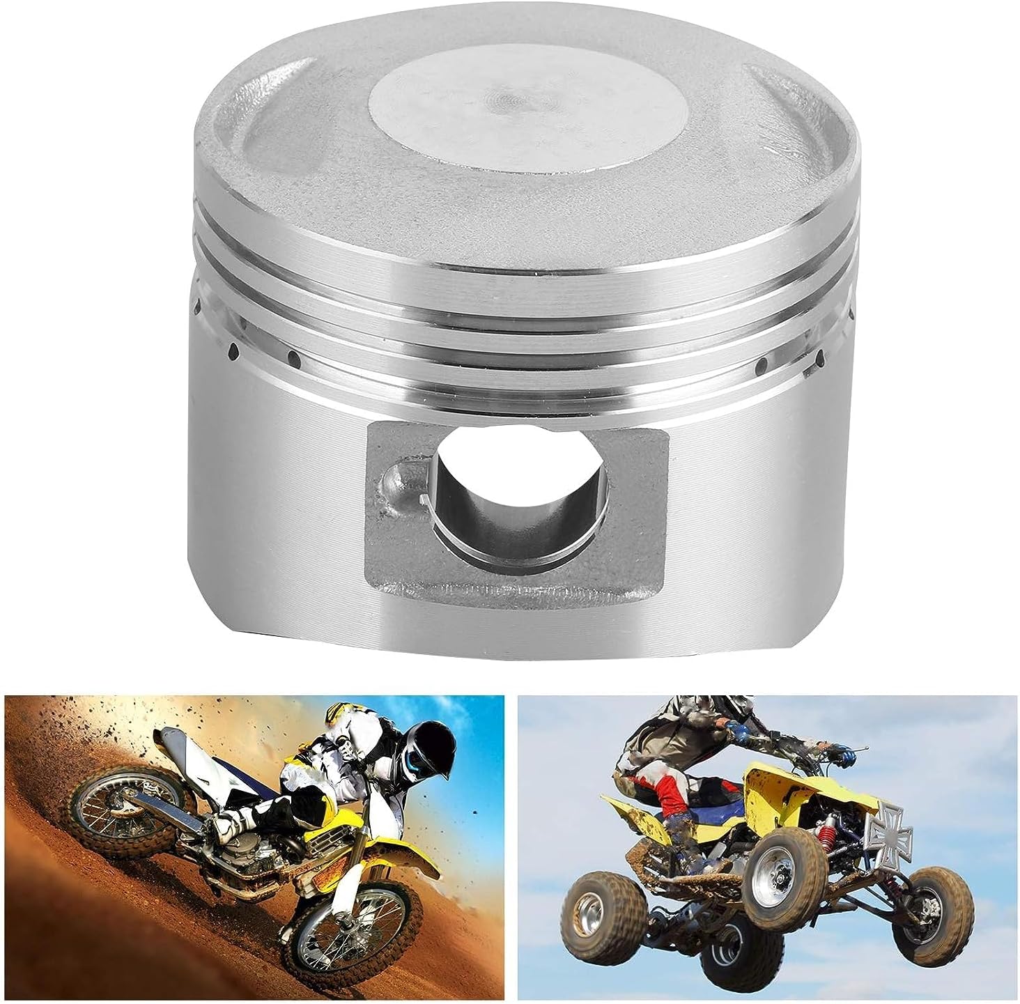 Cylinder Piston Ring Kit, Motorcycle Engine Piston and Ring Kit, 52.4 mm 14 mm Pin Piston Rings Kit Replacement for Loncin/BT 110cc 125cc Engine PIT Pro PIT Bike