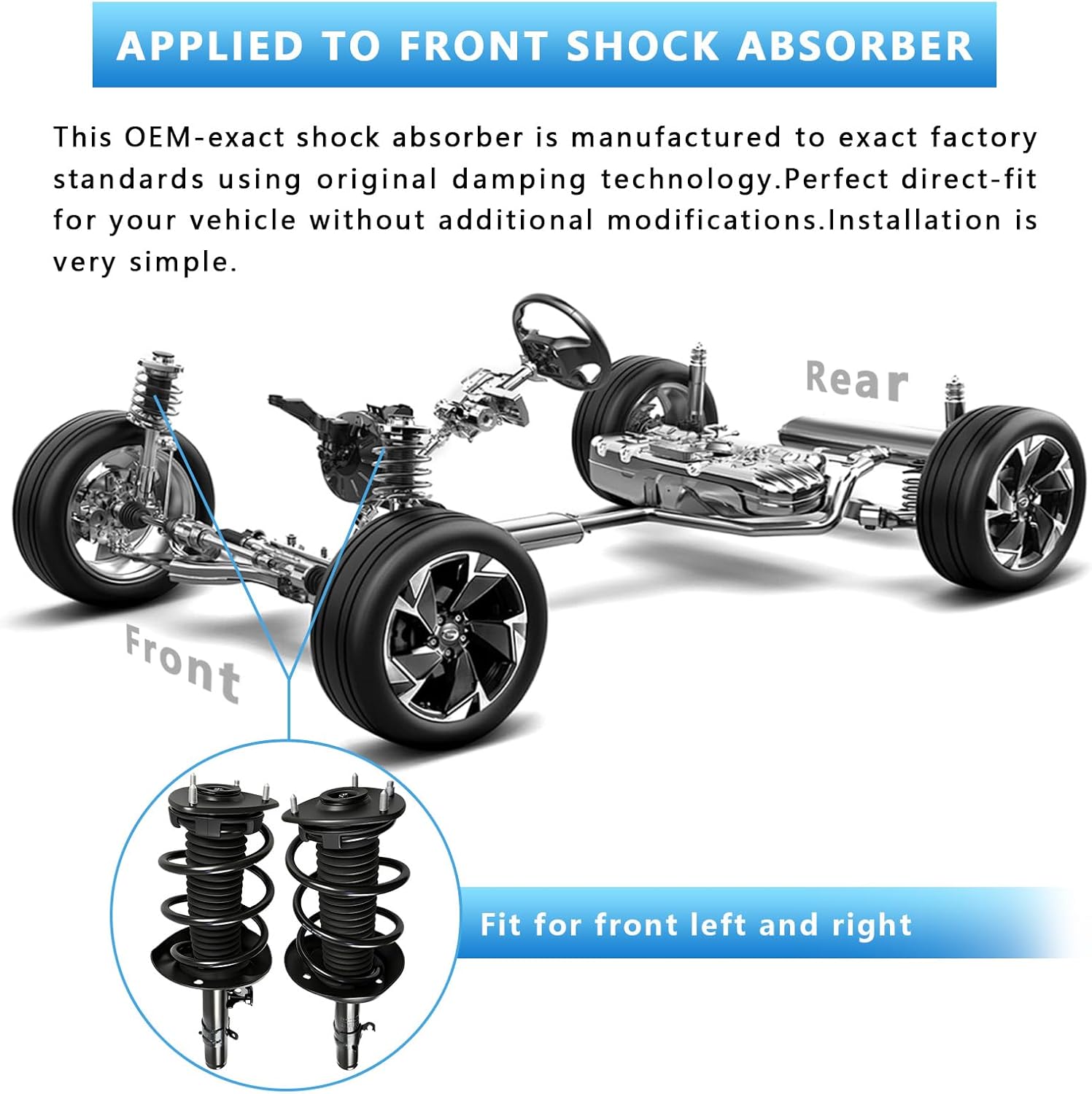 Complete Struts Spring Assembly Front Struts Shock Absorber Fit for 2013 2014 2015 2016 2017 Honda Accord Set of 2,OE: 272971, 272970