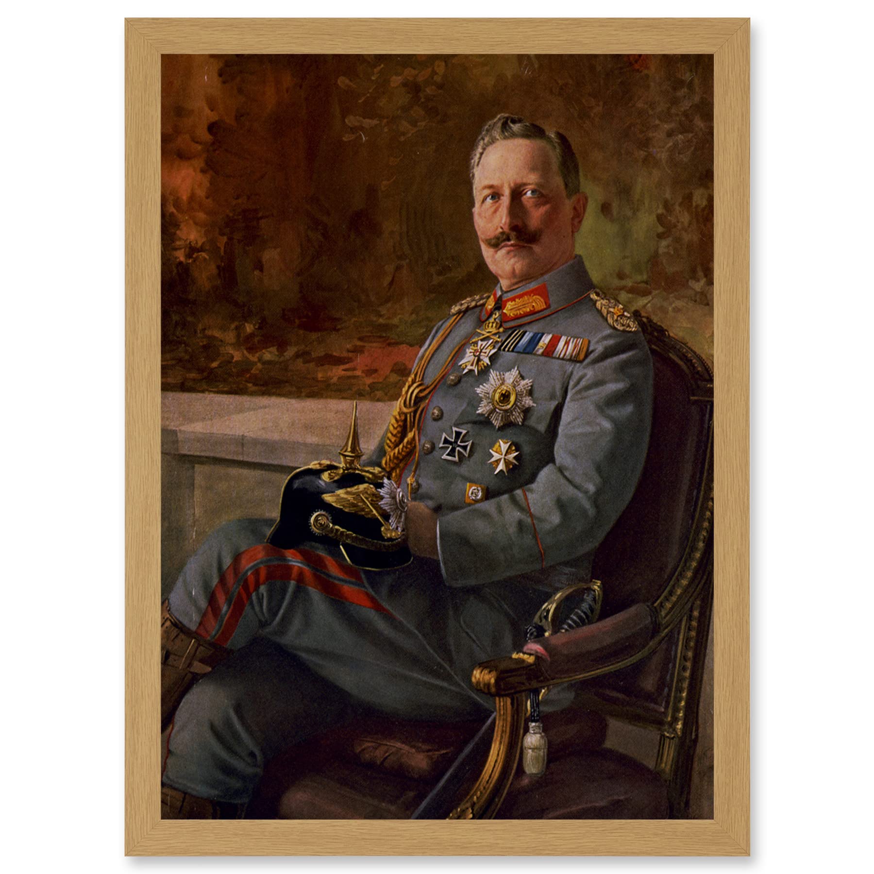 Artery8 Kaiser Wilhelm II German Emperor A4 Artwork Framed Wall Art Print
