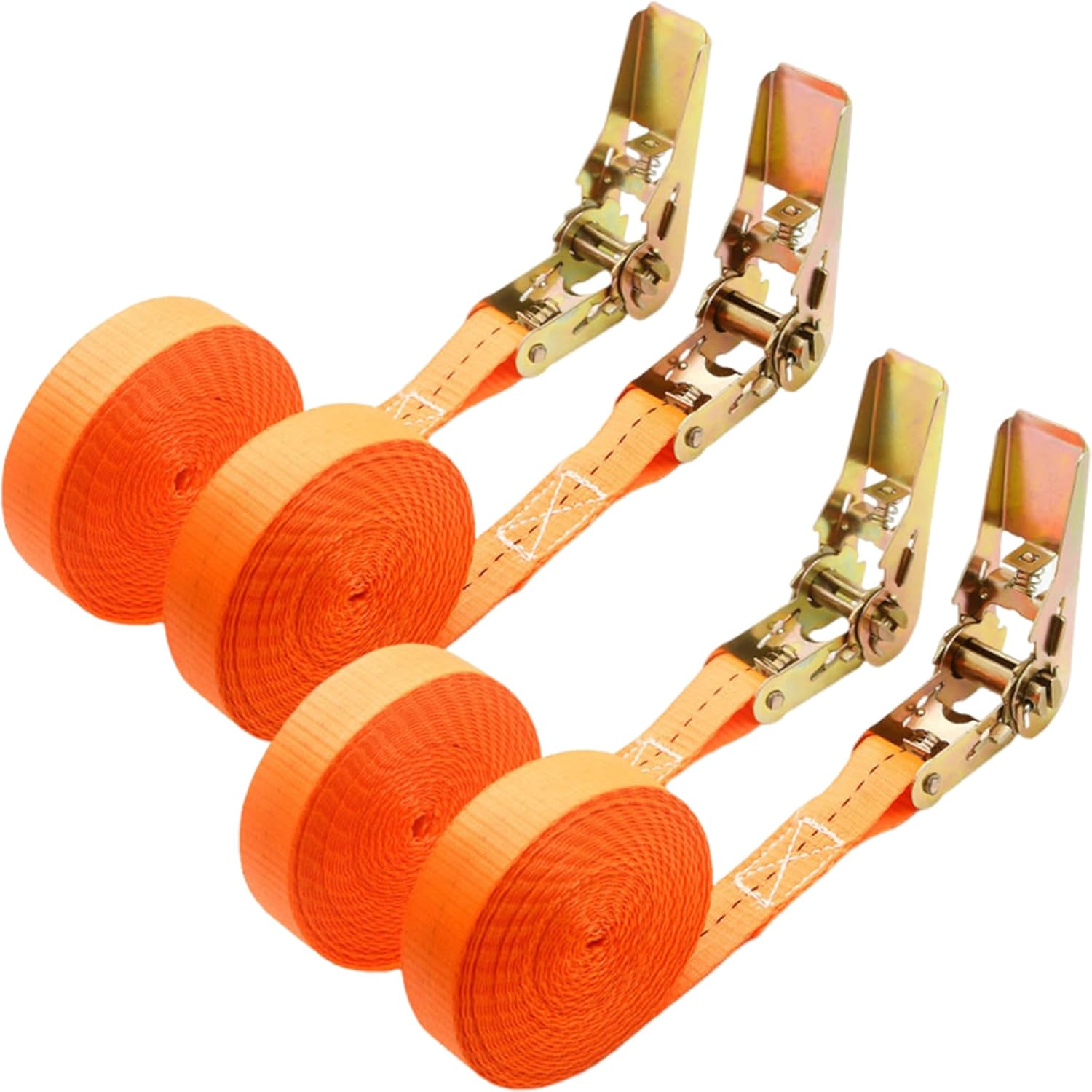 4Pcs Ratchet Straps Heavy Duty, 1” x 20ft Ratchet Strap Tie Down, Orange Tie-Down Ratcheting Cargo Truck Straps with Durable Double J Hook for for Truck, Trailers, Kayaks, Car Roof, Motorcycle