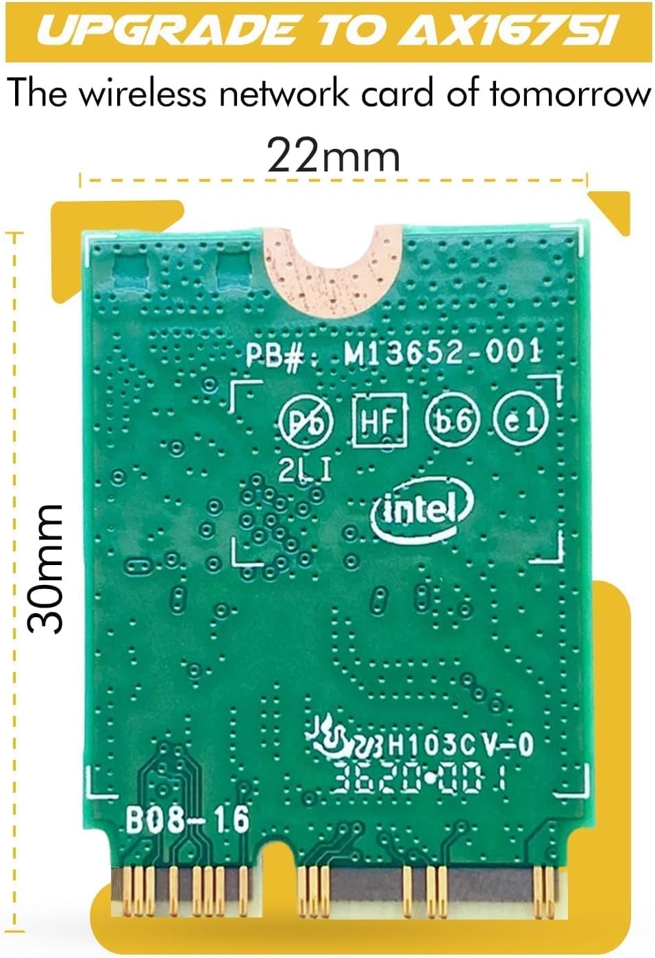 AX1675i Killer Series Upgraded WiFi 6E Adapter | Gaming WiFi Adapter | CNVio2 M.2 WiFi Card | 2.4 Gbps WiFi for PC | Bluetooth 5.3 Support | Requires Intel 11th+ Gen CPU