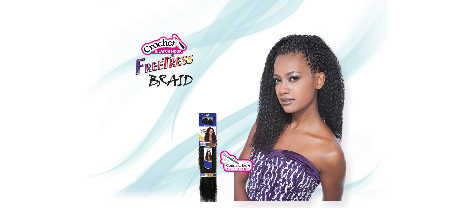 Freetress Synthetic Crochet Hair - BRAZILIAN BRAID 20" (6-Pack, 1B)