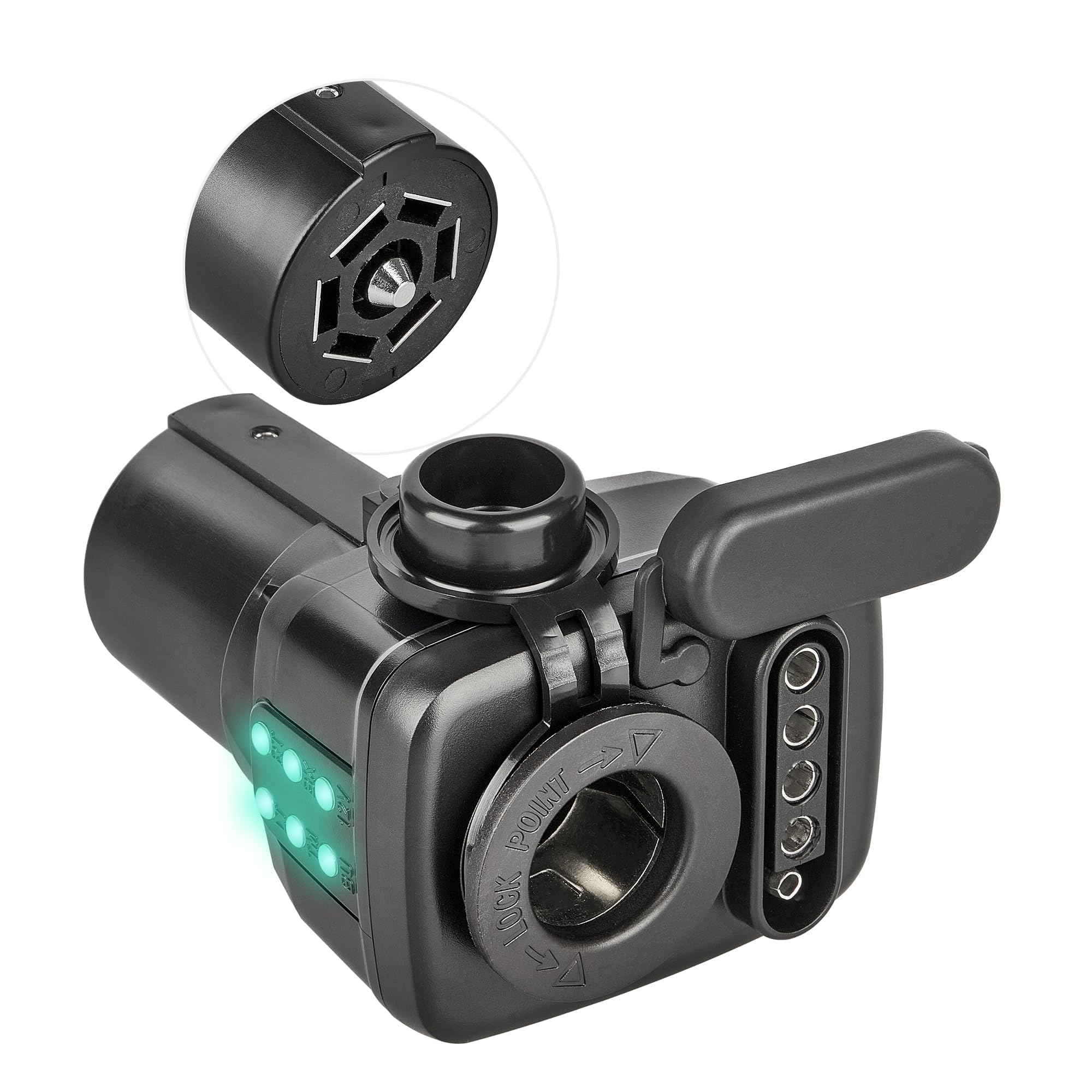 4 pin trailer plug to cigarette lighter 7 Pin Adapter w/Secure Tab and 24-inch Hardwire Harness For most drivers may come across thesituation that the connection between your vehicle and your trailer cant matchperfectly for towing Oyviny 7 Way Blade to