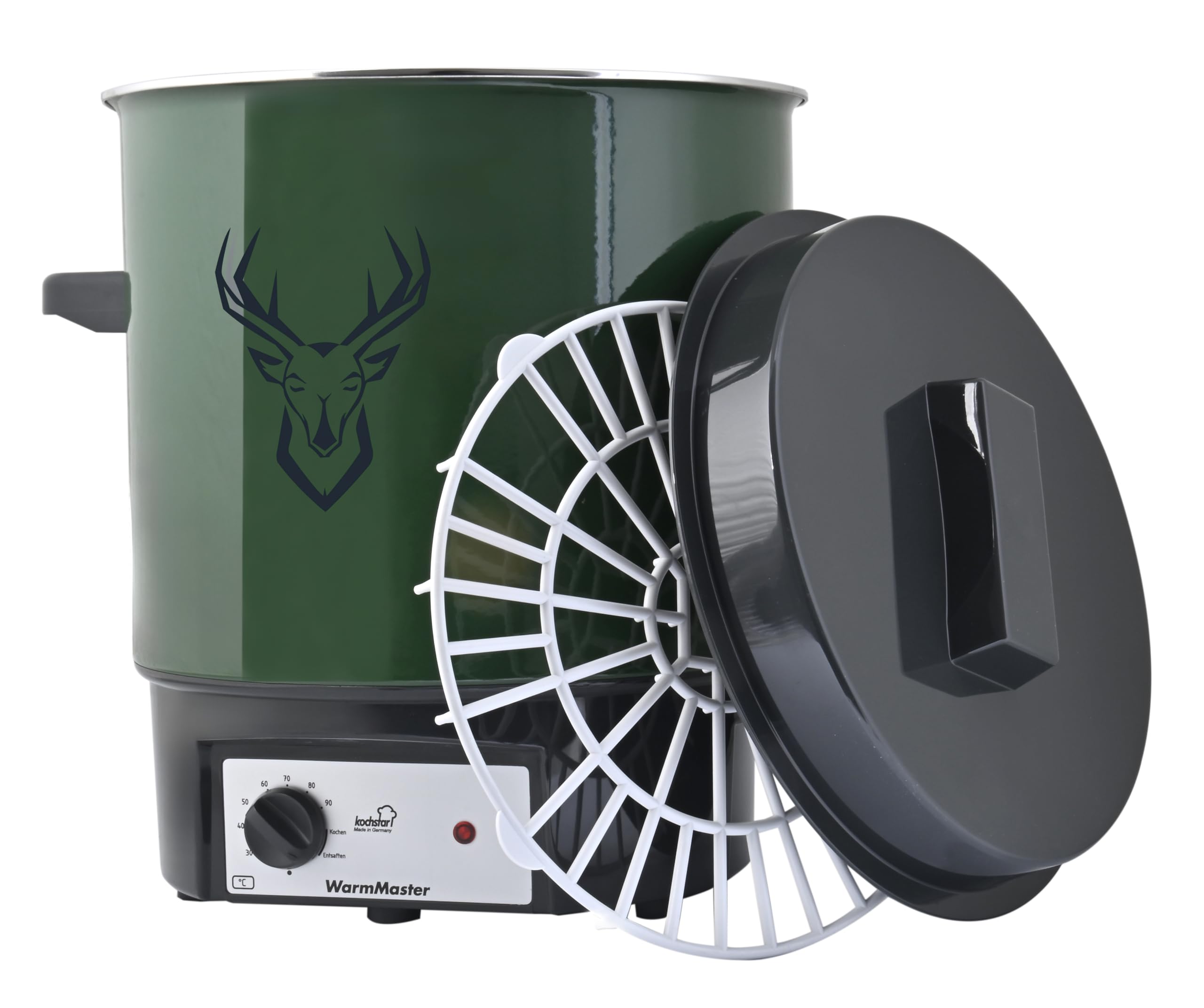 KOCHSTAR K99125035, Stérilisateur de bocaux électrique, Thermostat, 27 litres, Acier Emaillé, Décor Cerf