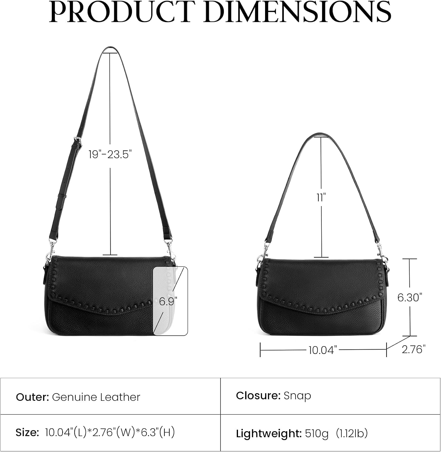 befen Genuine Leather Crossbody Shoulder Bag for Women with RFID Blocking