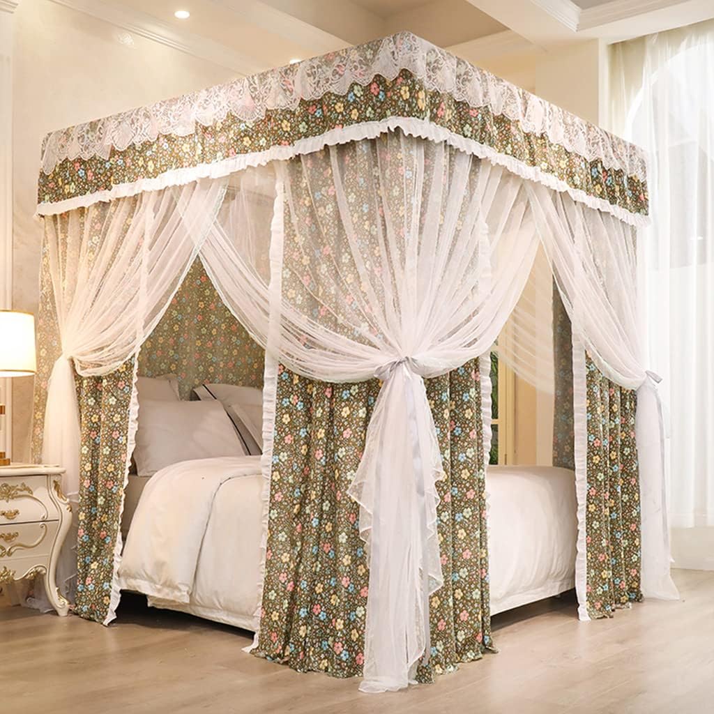 Rideau moustiquaire floral de lit pour une chambre de fille bohème et chic