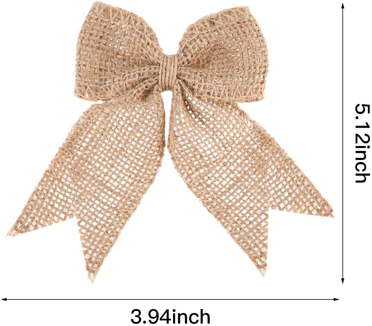 Syhood 30 Pcs Burlap Bows Knot Handmade Ribbon Natural Rustic Burlap Bows Wreath Decorative Bowknot Ornaments for Christmas Tree Home Decoration Festival Party Supplies(Natural Color) - Image 2