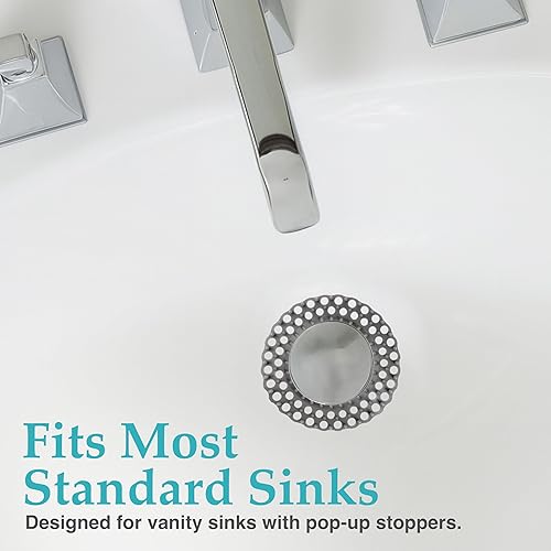 Miniatura 4 de Evriholder VNTY6-AMZ - Protectores de lavabo para tocador, paquete de 12 unidades, color gris y blanco