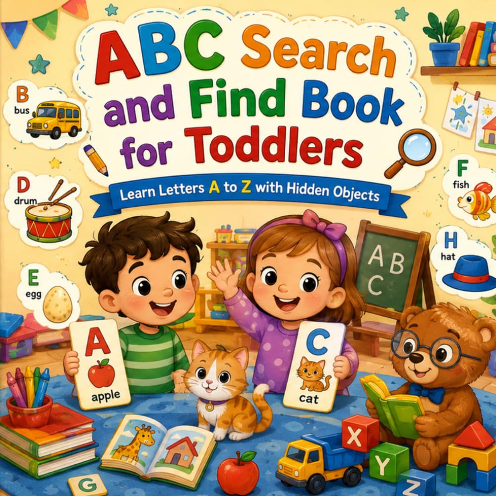 ABC Search and Find Book for Toddlers: Learn Letters A to Z with Hidden Objects
