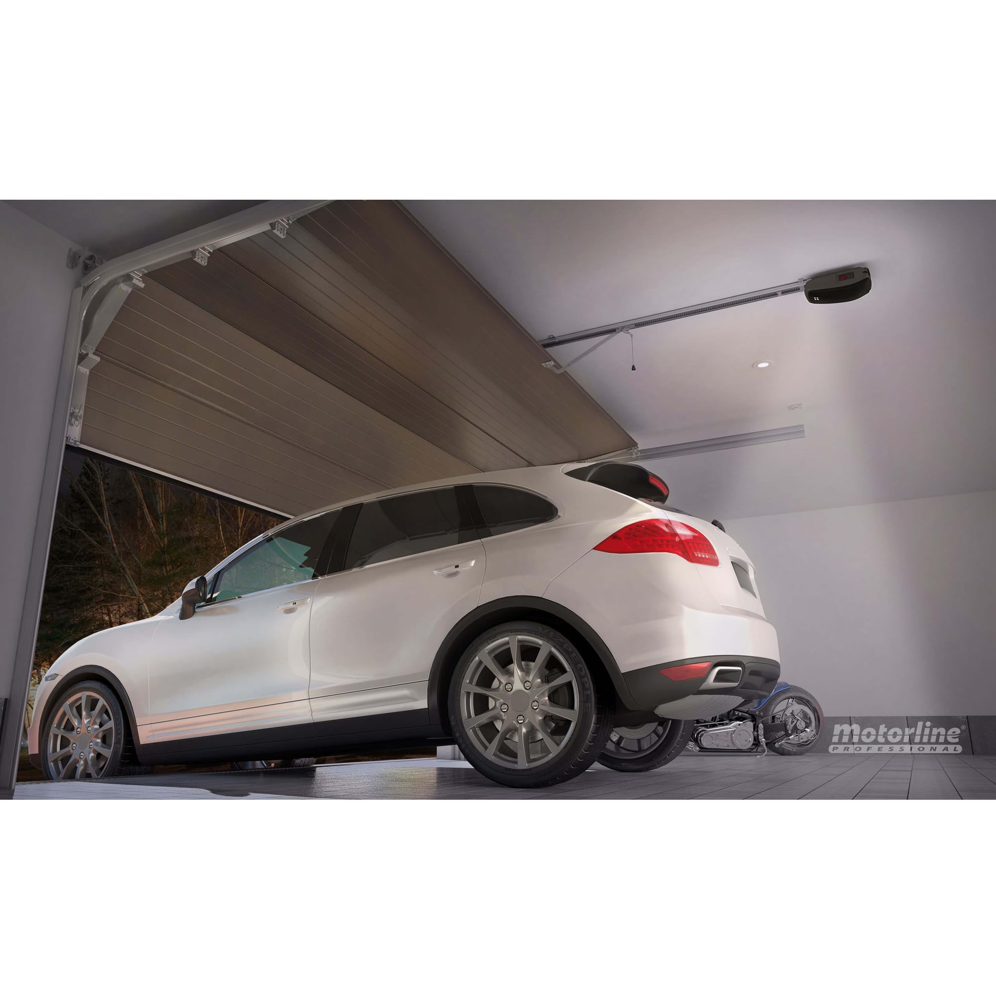 Motor de Techo automatismo para Puertas de Garaje seccionales MOTORLINE Rosso 60 con 2 MANDOS