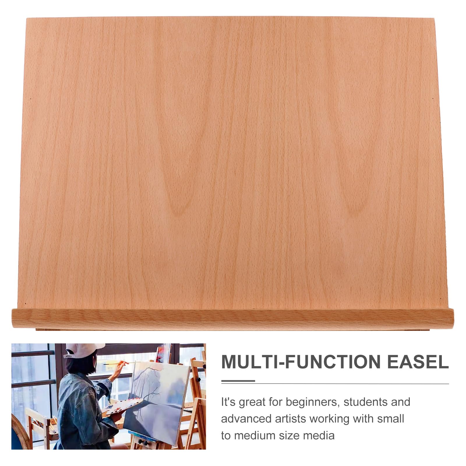Cabilock Verstellbare Faltbar Massivem Holz Tischstaffelei aus Gemäldeständer Klappbarer Ergonomisch Geformt für Kinder und Künstler für Malen Am Schreibtisch