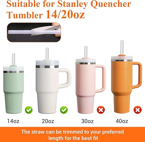 Miniatura 6 de Popote de repuesto compatible con Stanley IceFlow de 96 onzasQuencher de 20 onzas con mangovaso de 14 onzas20 onzas30 onzas, paquete de 5 popotes