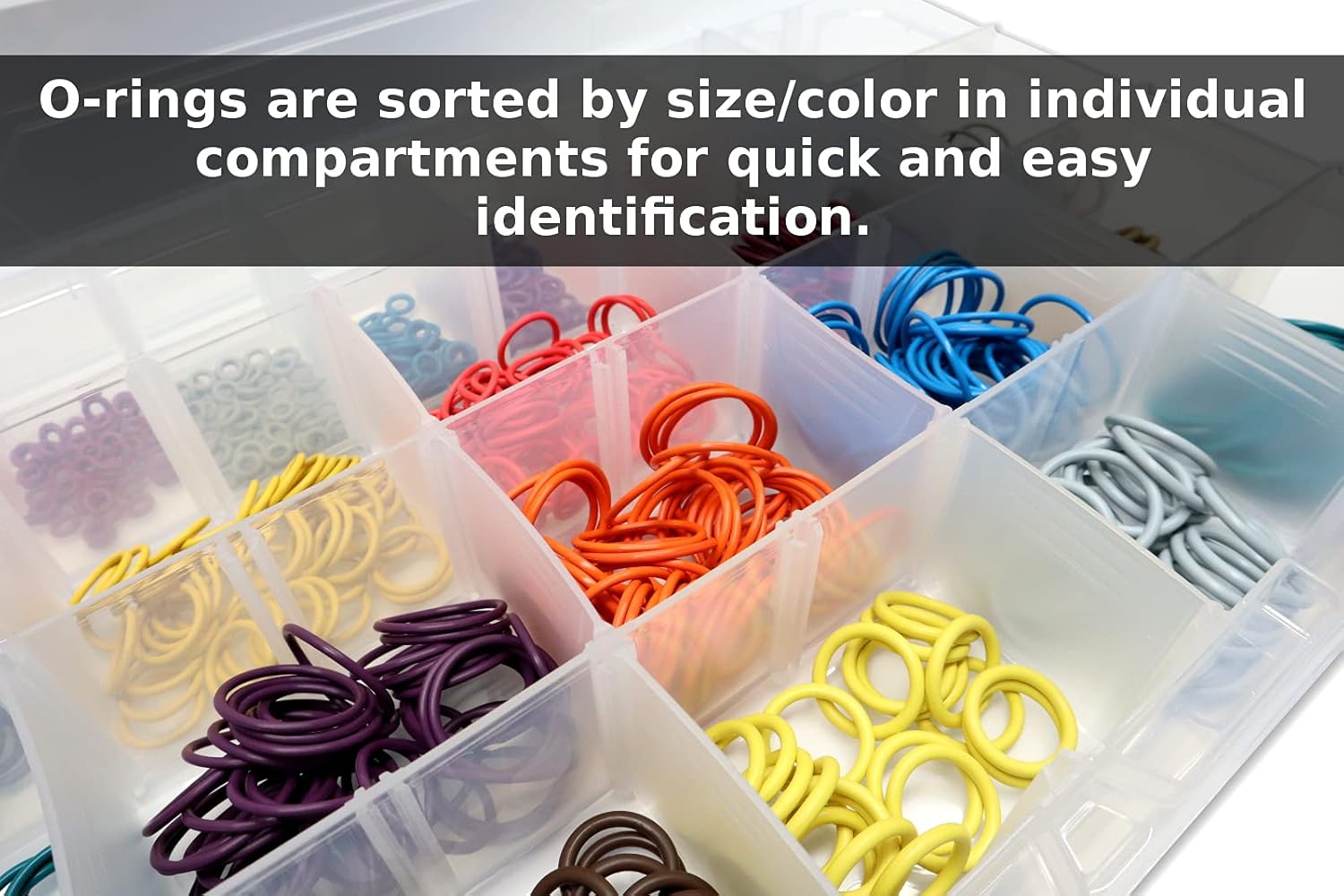 Master TECH Color Coded Paintball 1,050 Piece O-Ring Box Kit - Necessity for All Stores, Fields, Techs!