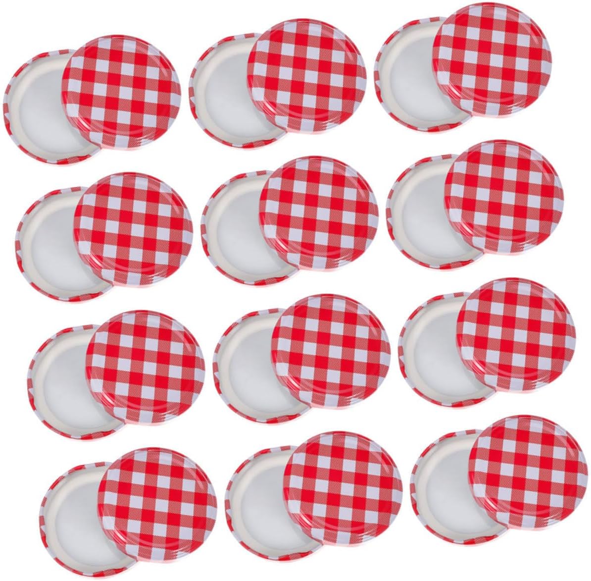 100pcs Wide Mouth Mason Jar Lids Iron Screw Canning Storage Caps Airtight Seal Replacement for Jelly Jam Food Preservation Fit for Glass and Mason Jars