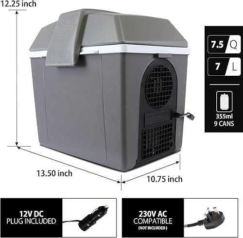 Miniatura 5 de Koolatron Enfriador eléctrico portátil enchufable para automóvil de 12 V, 9.8 cuartos de galón (9 L), sin hielo térmico eléctrico portátil para