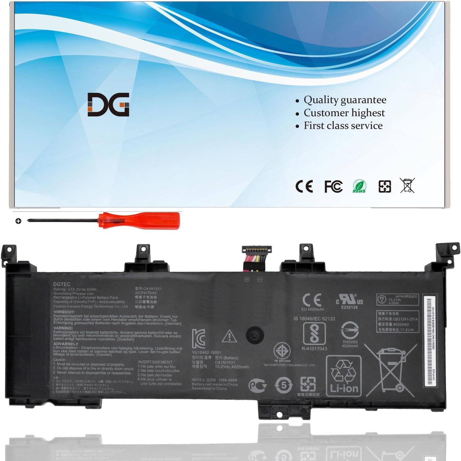 KHlove 15.2V 64Wh B41N1526 Battery for Asus ROG S5 S5VT6700 Strix GL502