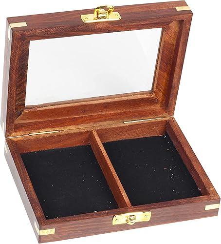 Miniatura 8 de IBLAY Caja de madera hecha a mano para naipes - Funda transparente para naipes