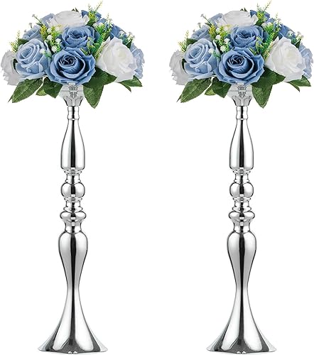 Nuptio Jarrones para centros de mesa de oro jarrones de mesa de boda para mesas versátiles arreglos de flores de metal para bodas, fiestas y cenas,