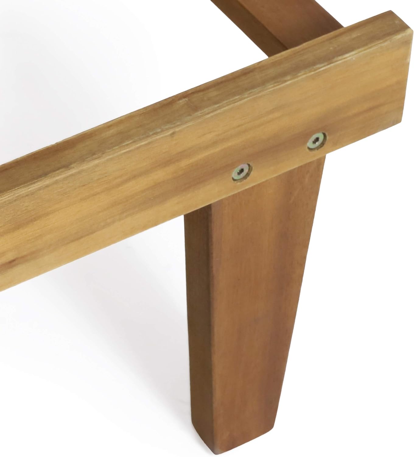 Christopher Knight Home Carlos Outdoor Acacia Wood 3 Piece Chaise Lounge Set, Teak Finish, Cream