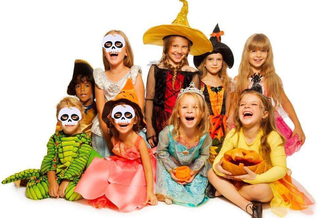 yeesport 3pcs Halloween Felt Masks for Kids - Party, Cosplay, Half Masks Skeleton Head (Skeleton)