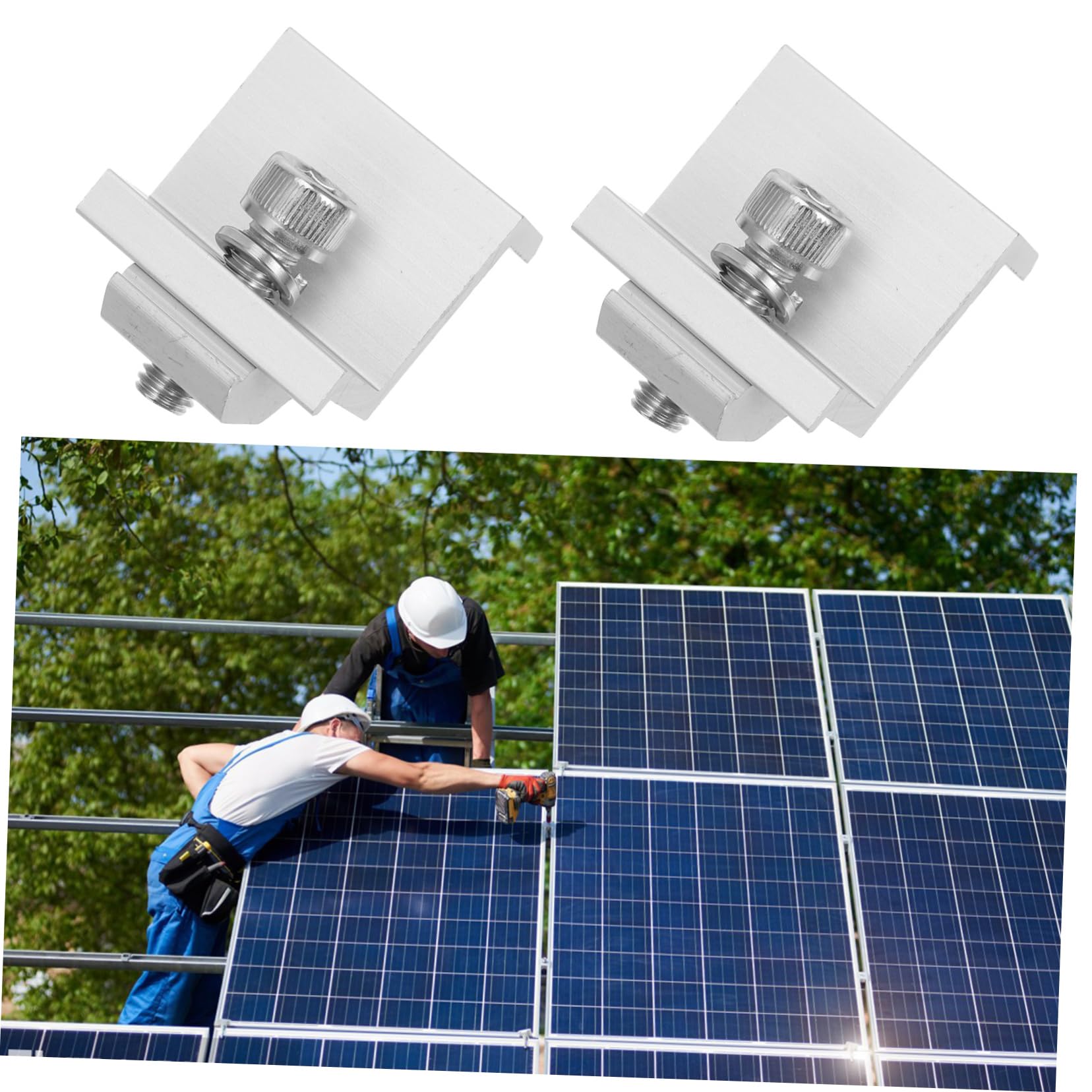 TOYANDONA 12piezas Abrazaderas De Montaje Para Paneles Solares Soporte Fijo Para Sistemas Fotovoltaicos Fácil Instalación Para Uso Exterior