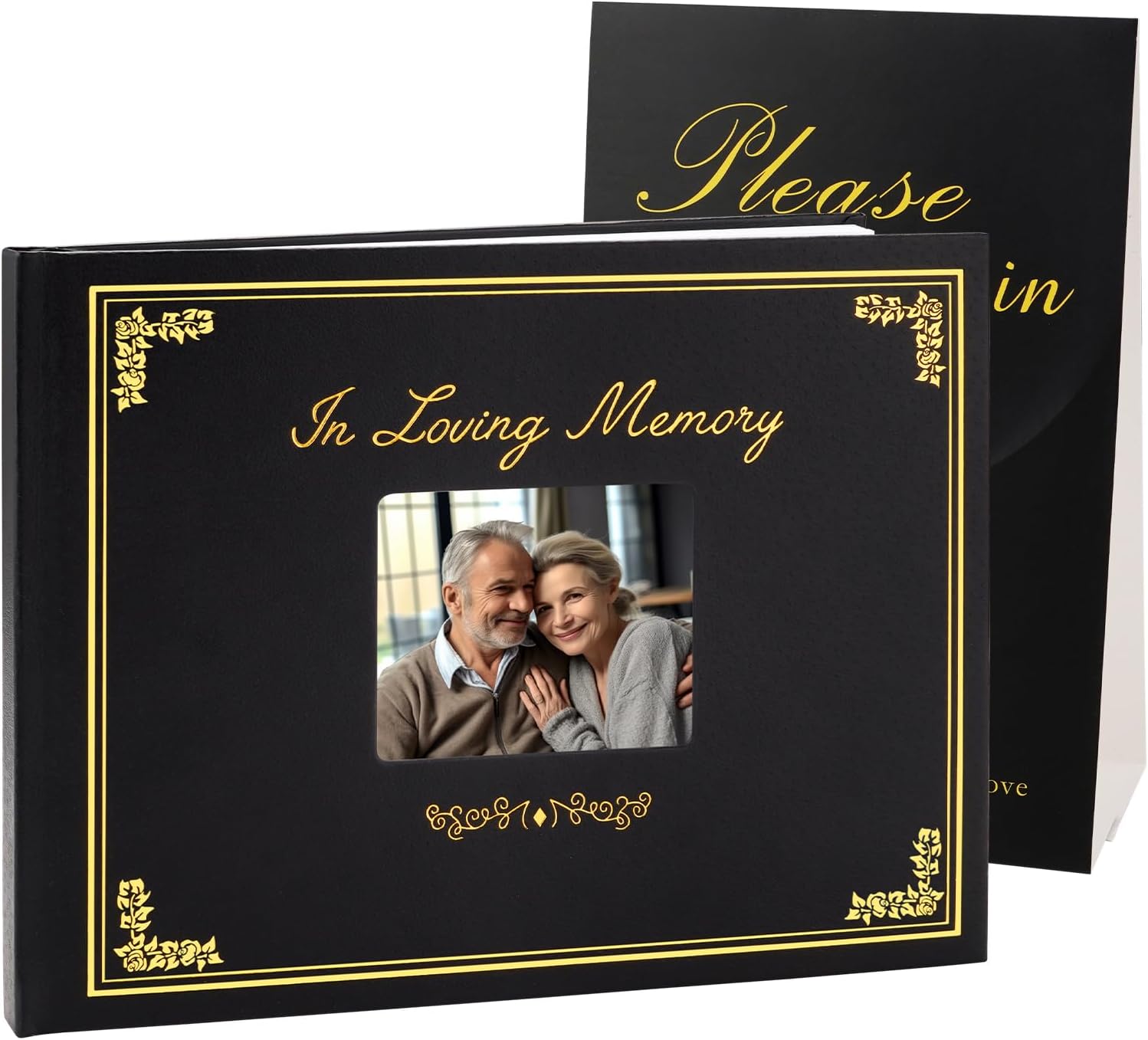 SOITIS Funeral Guest Book for Memorial Service Leather
