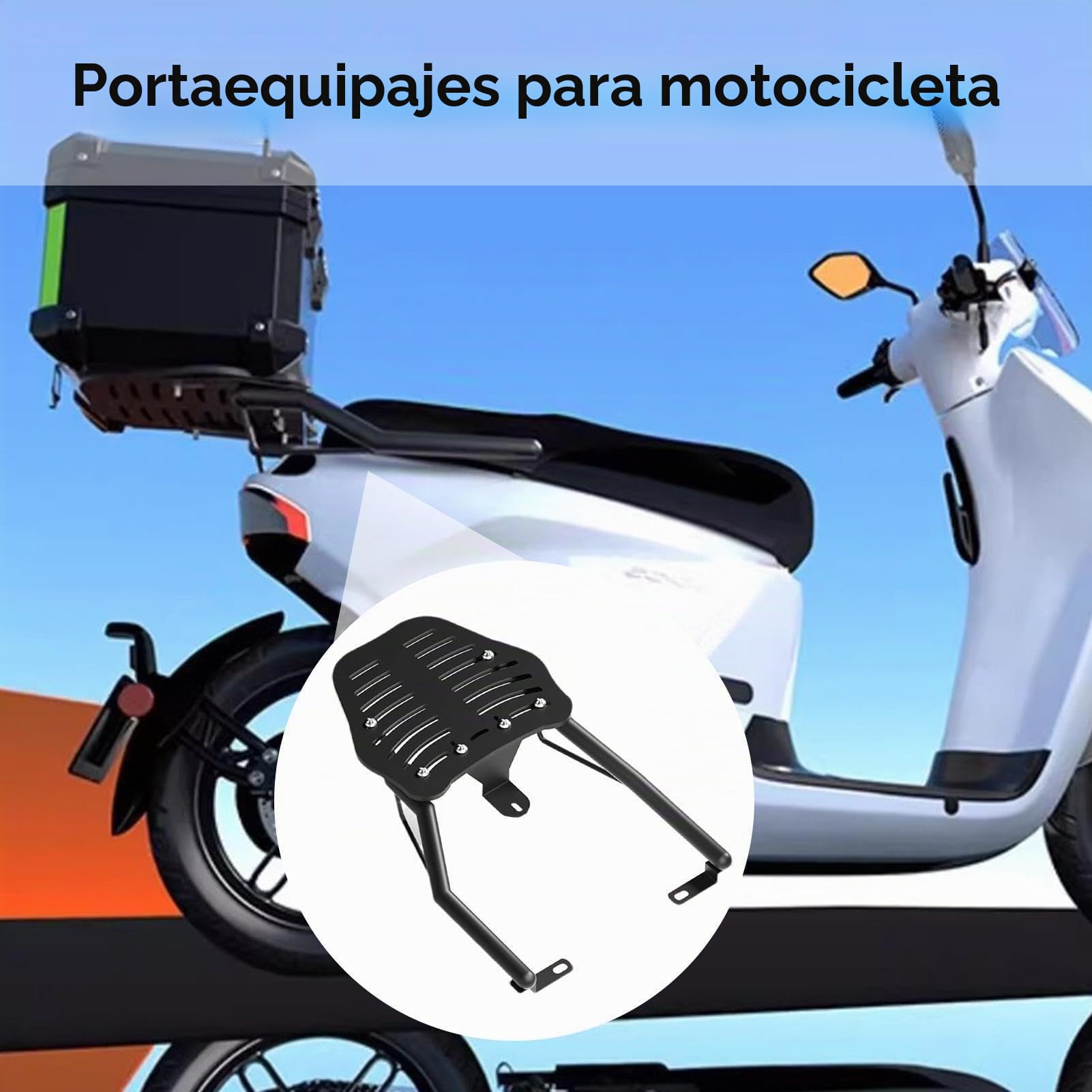 Portaequipajes Moto Ajustable Acero Inoxidable, Parrilla Porta Bultos Trasera Universal para Equipaje Viaje Accesorios Motocicleta