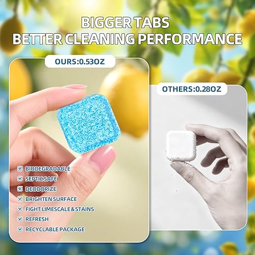 Miniatura 3 de TIMOHCR Paquete grande de 30 pastillas limpiadoras de inodoro, de disolución rápida, sin plástico, potente, limpia, séptica, segura, desodoriza,