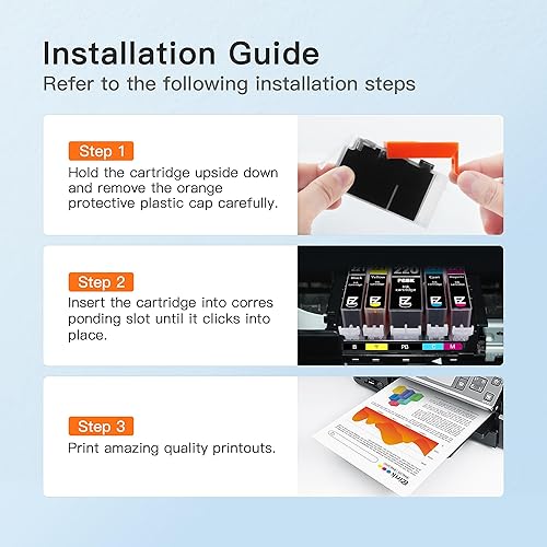 Miniatura 8 de E-Z Ink Cartucho de tinta de repuesto compatible para Canon 220 221 PGI-220 CLI-221 para usar con Canon MX860 MX870 MP980 MP990 MP560 (6 grandes