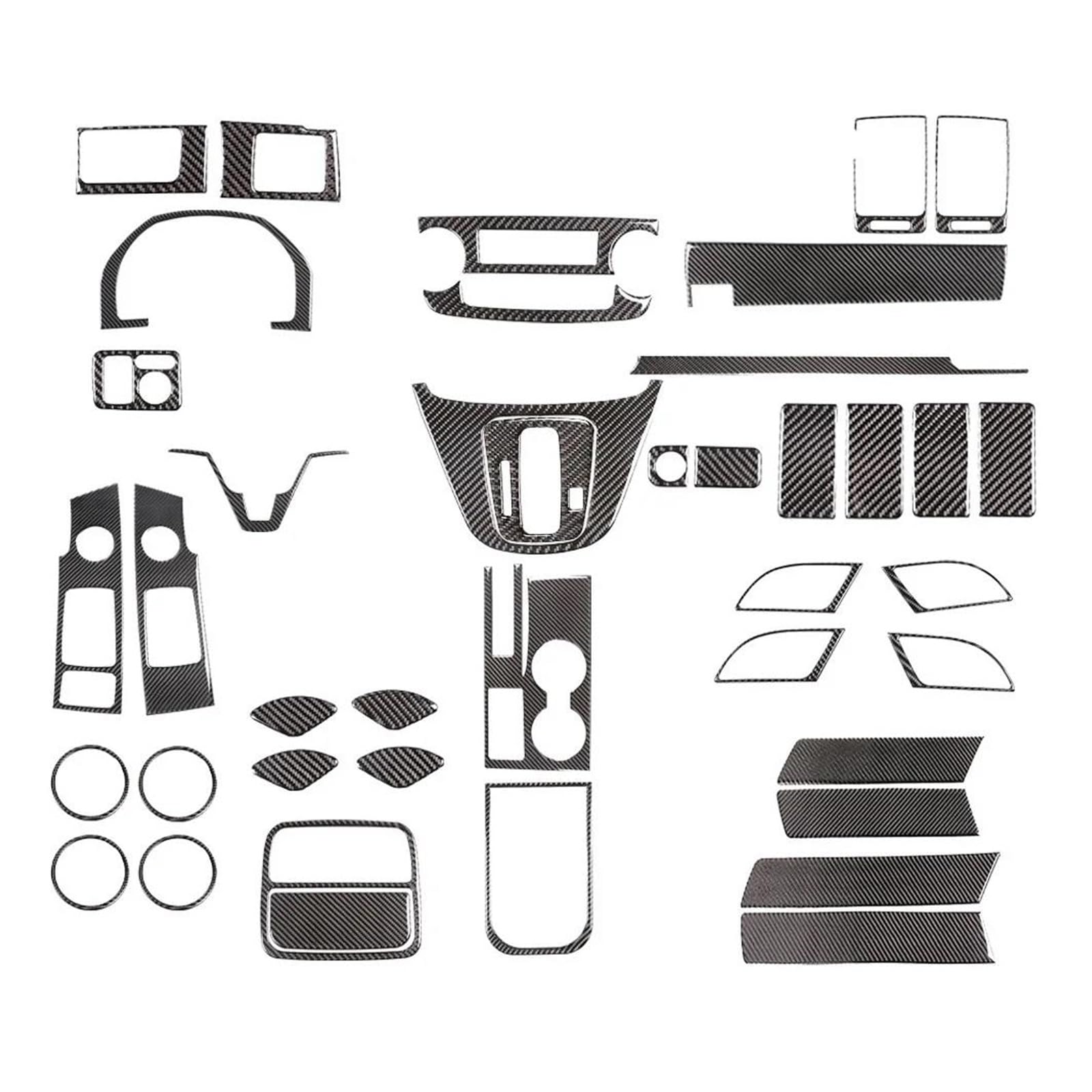 Car Interior for CRV 2007 2008 2009 2010 2011 Car Decorative Carbon Fiber Black Stickers Interior Kit Accessories(B2)