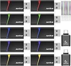 AreTop USB Stick 3.0 32GB Pack of 10 Memory Sticks, Flash Drive, High Speed, Read Speed of up to 100 MB/s, with 1 USB-C Adapter, Compatible with PC, Laptop, Car and Game Console