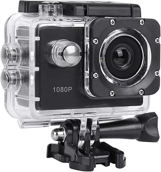 Diyeeni Sport Underwater Camera, 1080P Outdoor Camera with 2inch LCD Screen, 140 Wide Angle 30m Action Camera, USB 2.0 Interface, Support 32GB TF CardBlack