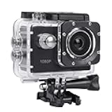 A7 Action Camera Camcorder with 2.0in Screen 30m Depth 1080P HD DV Action Video Camera Camcorder Kit for Outdoor Sports Cycling, Support 140° Wide Angle, 900mAh Battery(Black)
