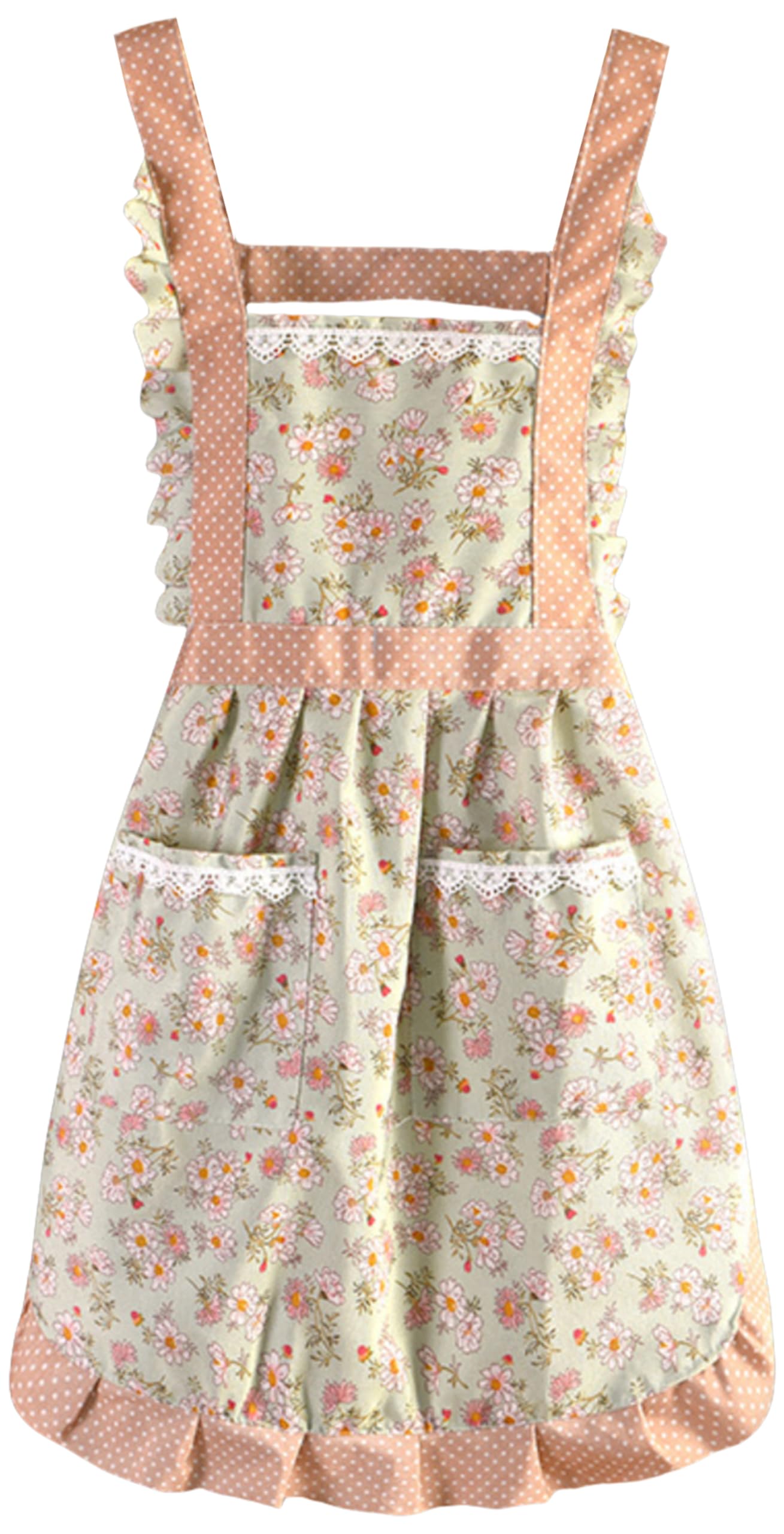 FAIRYGATE Ladies Aprons Kitchen Apron Adjustable Bib Chef Apron with Pockets Cooking Apron for Men and Women Cooking Apron with Long Ties for Kitchen Baking Gardening Catering BBQ A1629