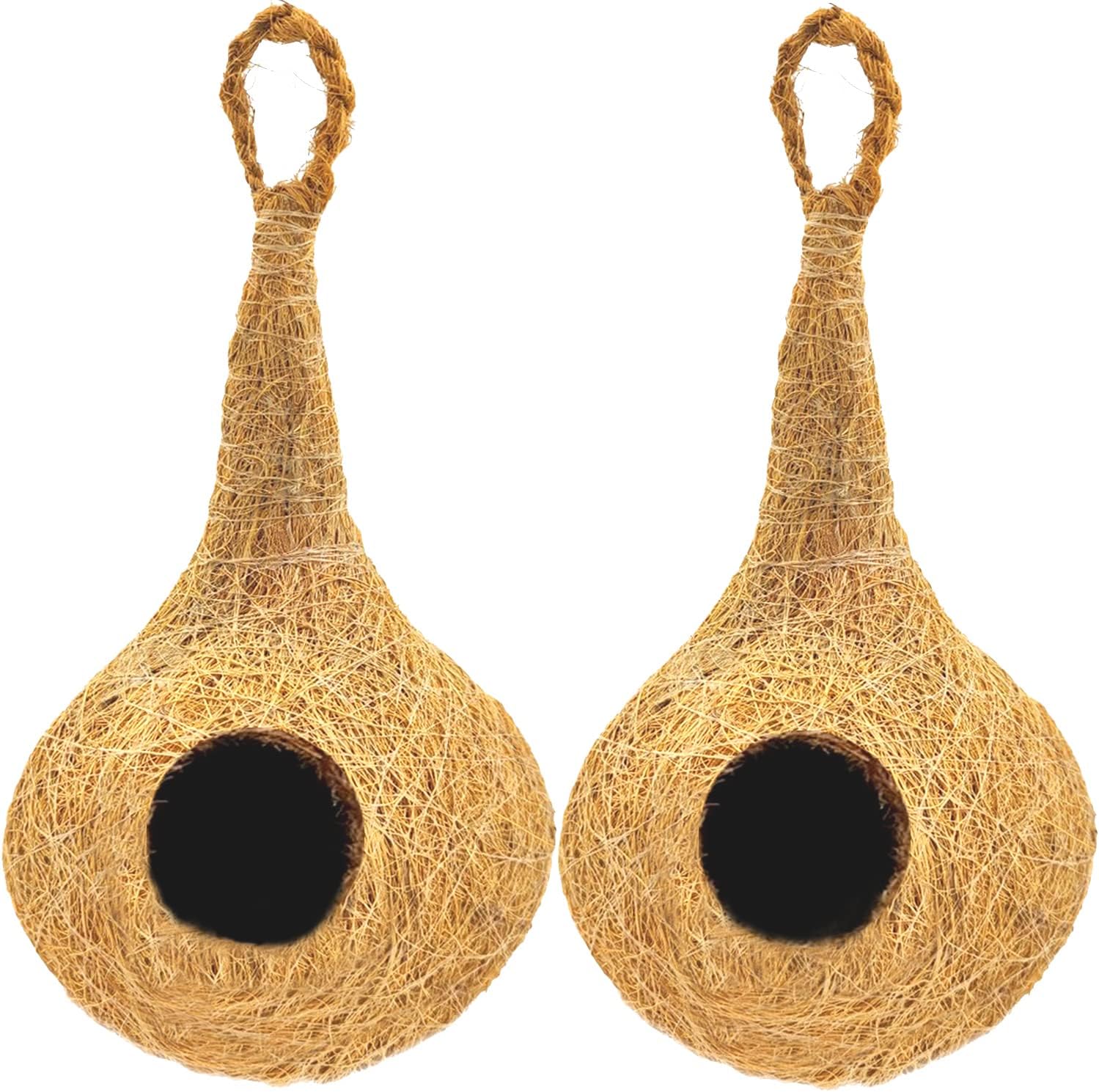 LIVEONCE Natural bhaya Bird nest for Cages and breeding for All Medium,Small Birds with self adheshive Hanging Hooks Pack of 2