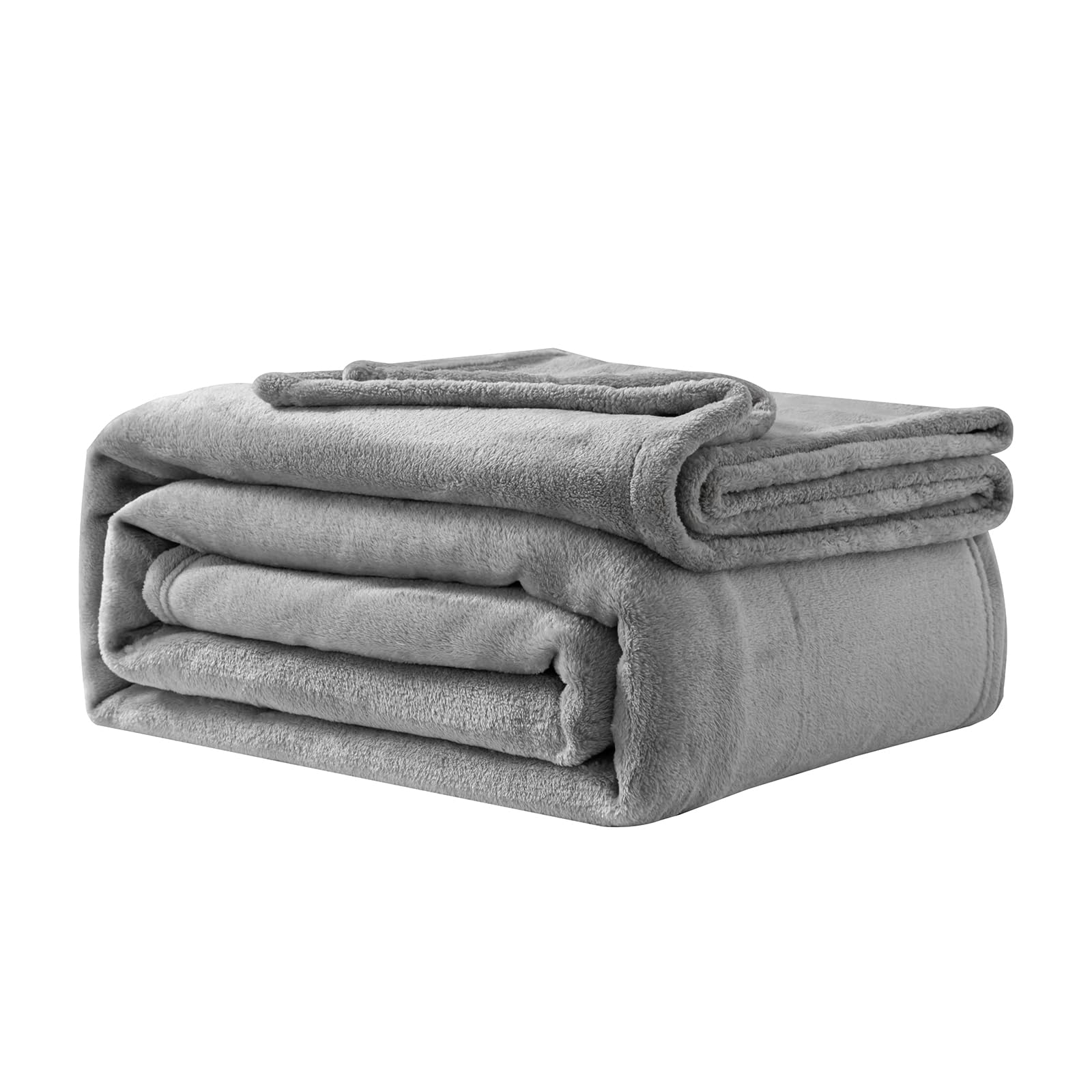 Good Nite Fleece Blanket Fluffy Blankets 130x150cm Throws For Sofas Soft Large Blankets and Throws for Adults Warm Machine Washable (Grey, Single)OEKO-TEX STANDARD 100