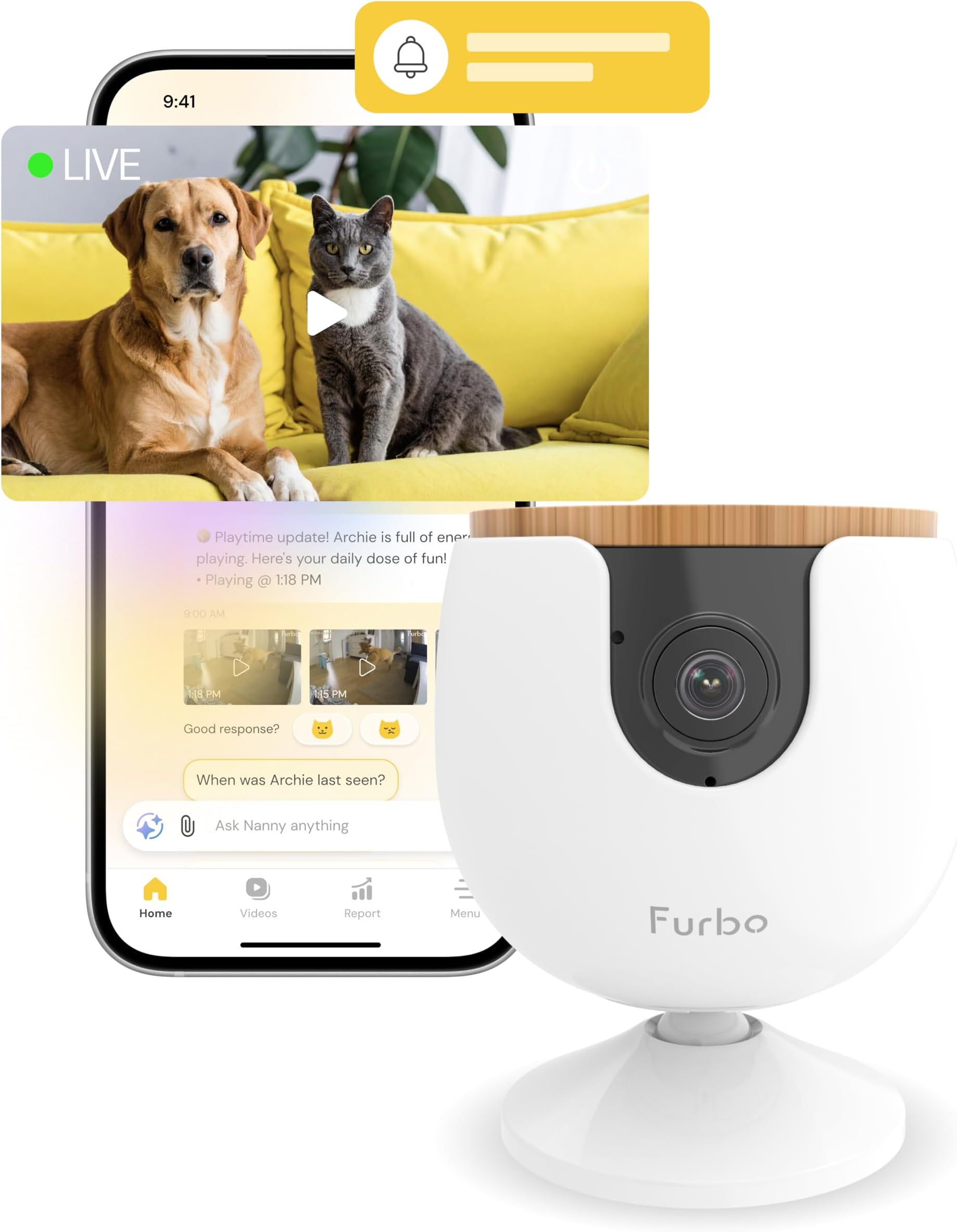 Furbo Mini Pet Camera & App [Subscription Required to Activate]