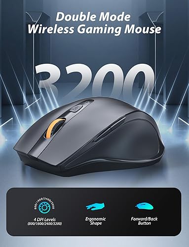 Miniatura 3 de Teclado mecánico inalámbrico para juegos y ratón, 98 teclas RGB retroiluminadas con interruptor azul, ratones ergonómicos inalámbricos para juegos