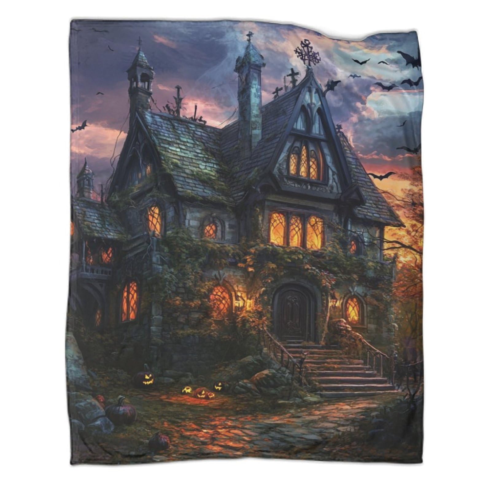 Couverture château 127x152 cm pour lit et canapé