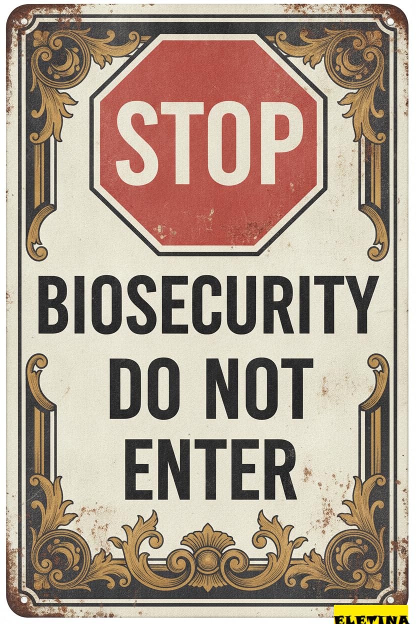 Personalized Sign for Man Cave Novelty Warning Metal Tin Biosecurity Do Not Enter Outdoor Security Farm Yard Warning Decoratives Metal Aluminum 8 X 12 Inch Private Property